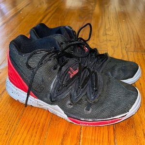 Nike Kyrie 5 PS Irving V Black Red Basketball Shoes - Kids Size 3